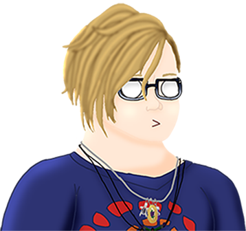 Drawing of a blonde girl looking shocked