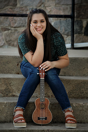 Picture of Abri with a Ukulele