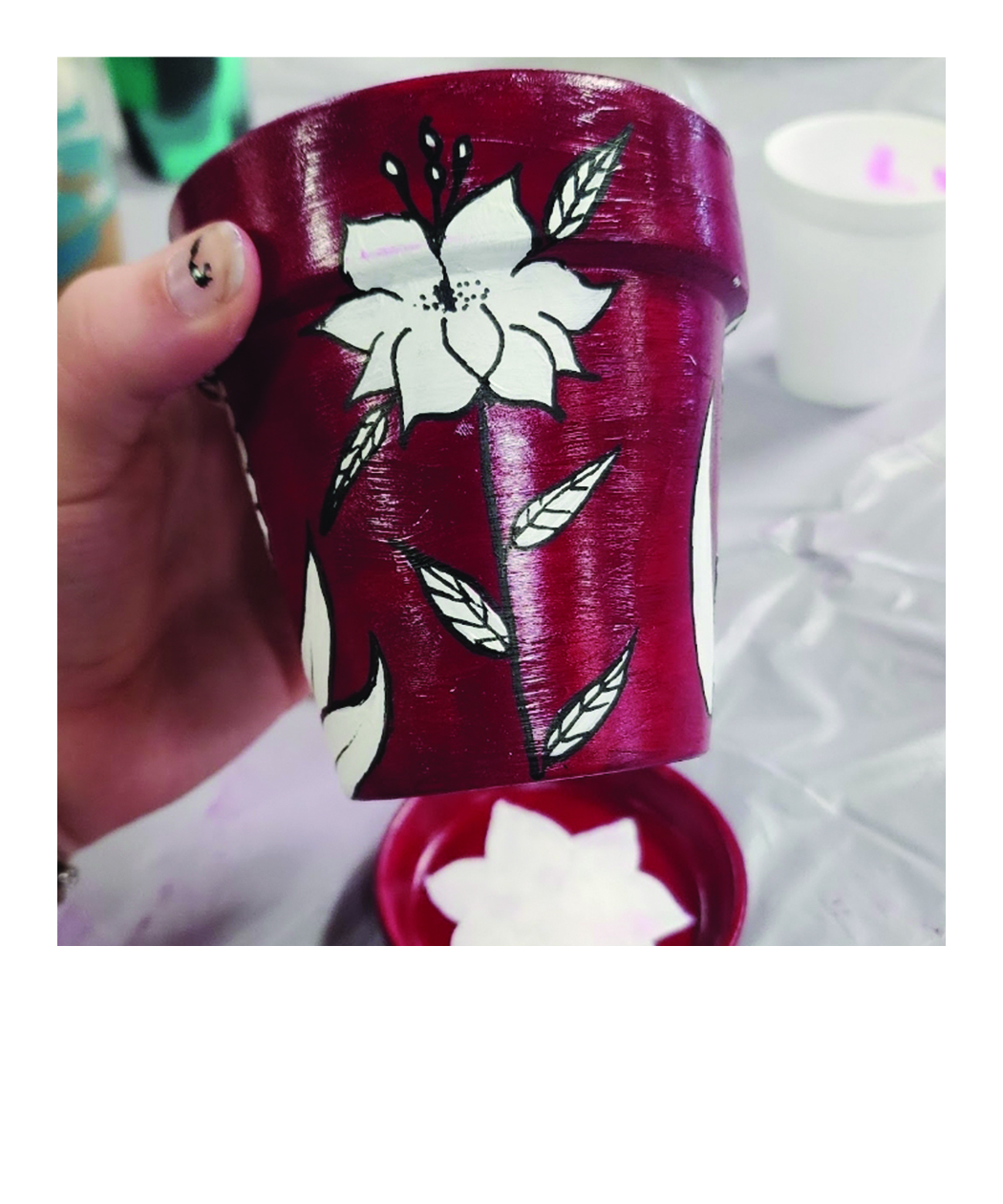 painted plant pot