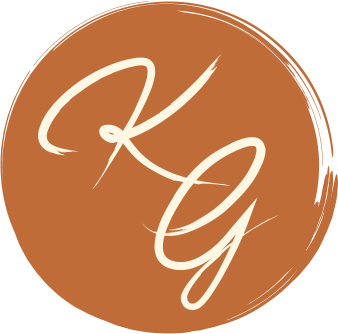 Orange circle with letters K and G representing Kaylen Grace logo