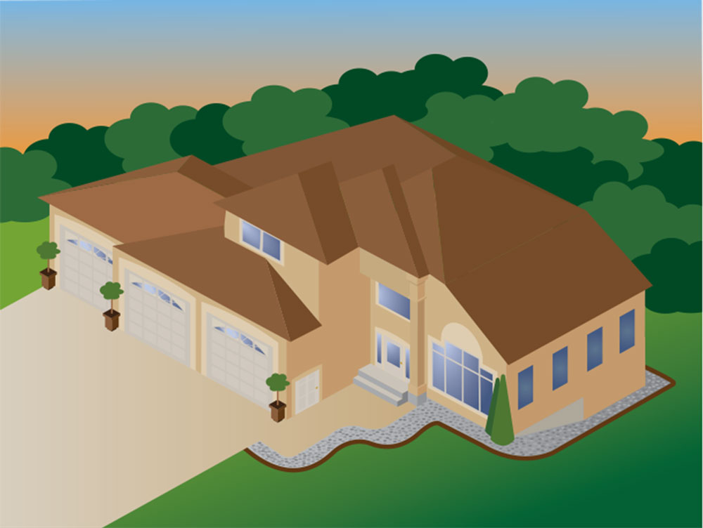 Illustration of Kaylen's house created in Adobe Illustrator