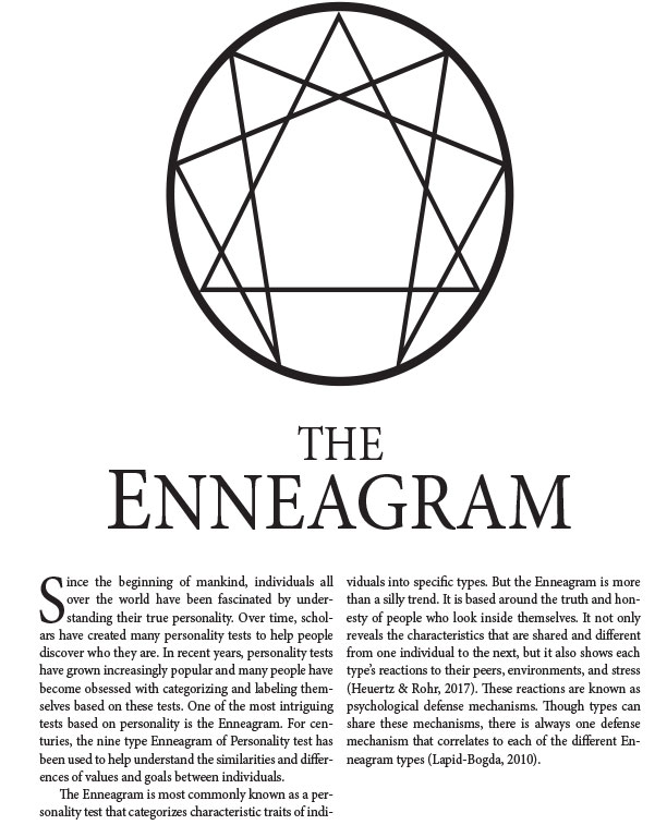 1st page of the Enneagram Project introducing the Enneagram and showing Enneagram symbol