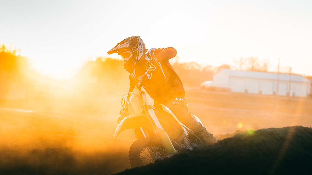 Isaiah Vanscharrel on a dirt bike