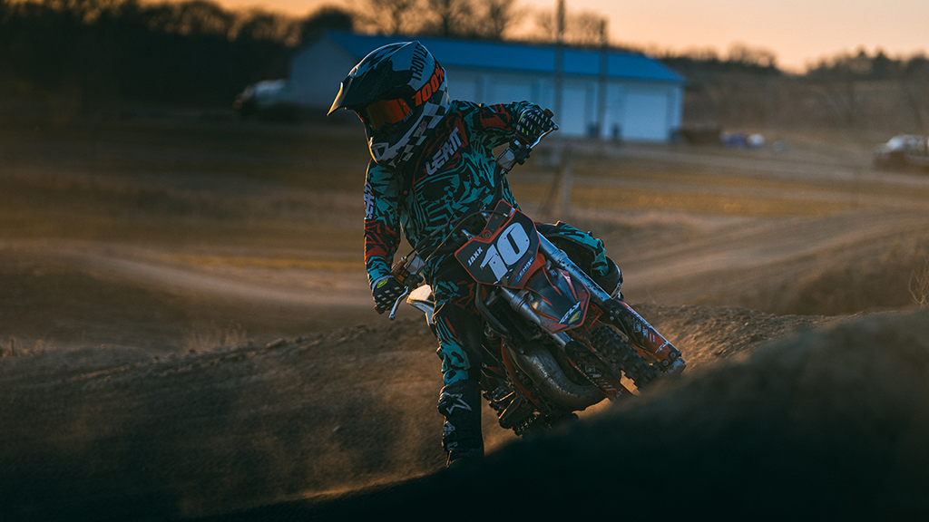 Terry Jones's kid on a dirt bike